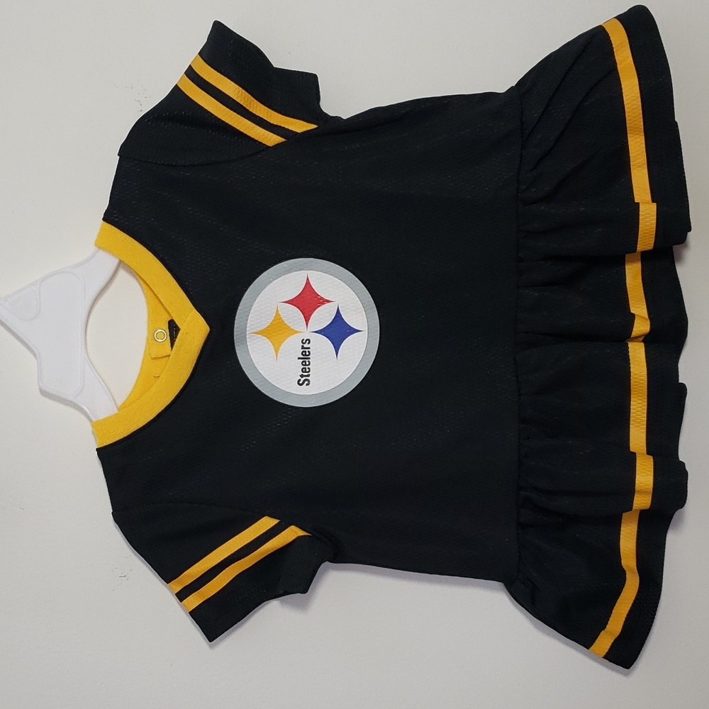 NFL Team Apparel Pittsburgh Steelers Girls Dress Unisex Size 18M